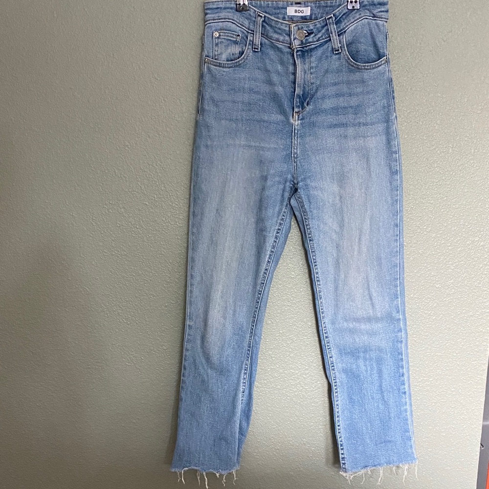 BDG Light Blue High-Rise Cropped Straight Jeans